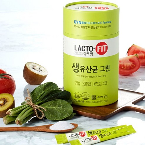 종근당건강 락토핏 생유산균 그린 2000mg x 60포/ 배변활동활발