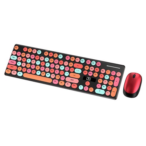 GHSHOP 104 키 2.4GHz N620 무선 펑크 기계식 키보드 마우스 게임 세트, 430x135mm, 플라스틱, Vigor 옐로우