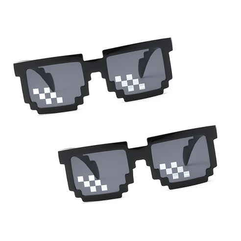 리빙듀오 파티 선글라스 안경 생일 할로윈 인싸템, 2개, 004.클래식픽셀선글라스(228)