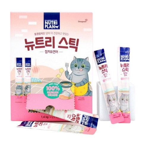 동원 뉴트리플랜 뉴트리스틱 고양이 츄르 대용량 100개입, 1개, 1.4kg, 참치&연어