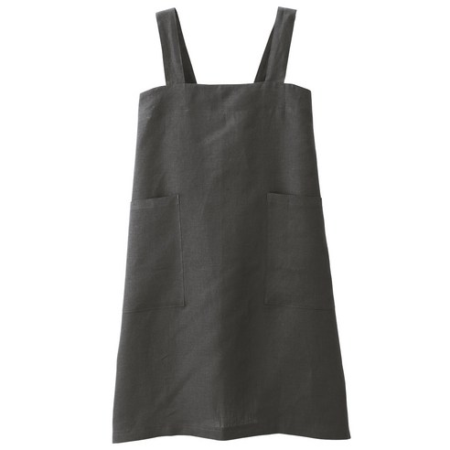 무인양품 MUJI 마 평직 어깨걸이 에이프런 L사이즈, 1개, 블랙