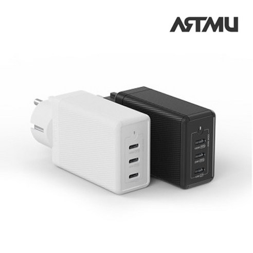 ARTMU 아트뮤 USB PD 100W PPS GaN 접지 멀티 초고속 충전기 GS710, 1개, 블랙