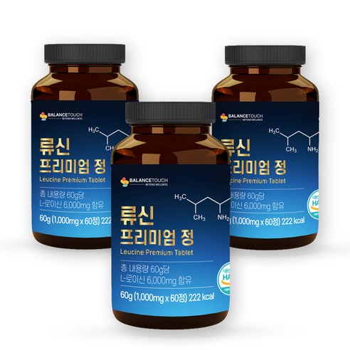 단백질보충제  밸런스터치 류신 단백질 보충제 타블렛 노인 근육단백질 루신 뉴신 leucine, 60정, 3개