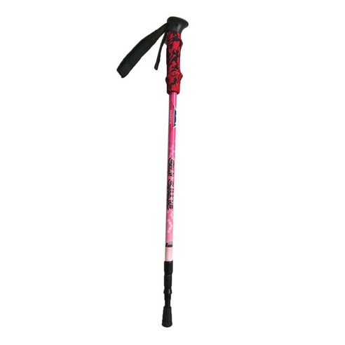 DFMEI.등산 스틱.Climbing staff--삼절면핸들 핑크블루속잠금 스틱 외출용 트레킹 적용, DFMEI.핑크, 폼 핸들