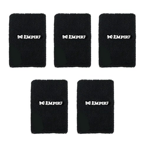 엠파이어 스포츠 손목아대 롱타입 땀흡수 땀흘림 방지 밴드 세트(5pcs), 검정