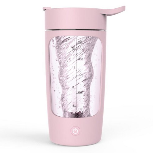 자동 믹스컵 usb충전식 전동 믹스컵 텀블러 쉐이커 단백질 파우더 블렌딩 전동 컵 650ml, 핑크, 1개