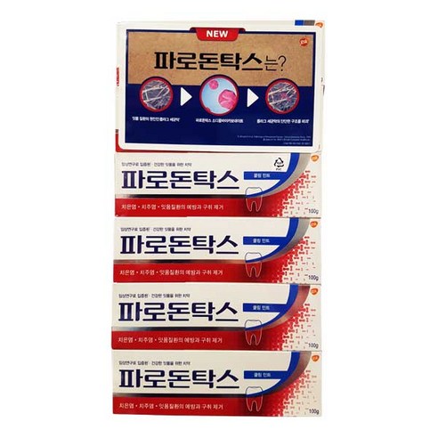 파라돈탁스 데일리 후로라이드 쿨링민트 치약, 1개, 300g