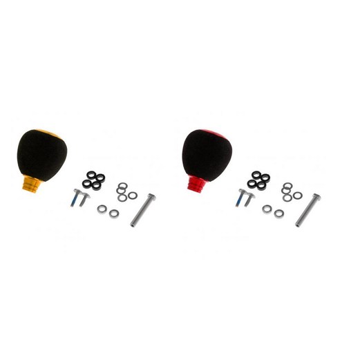 스피닝 낚시 액세서리 용 2Pc 낚시 릴 교체 핸들 손잡이 그립, 스테인레스 스틸, 골드, 레드