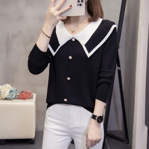 빨강몽키 여성 빅사이즈 카라 티셔츠 긴팔티셔츠 니트티 – 스타일과 실용을 동시에