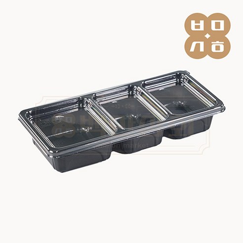 백만상회 [BKSD] PET 3칸 반찬용기, 1개, 600세트