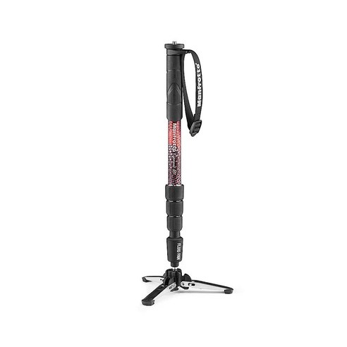 맨프로토 Manfrotto Element MII 비디오 키트 알루미늄 유체 모노포드 헤드 포함 슬림하고 경량 최대 4kg 하중 접이식 베이스 4섹션 트위스트 락 미러리, ELMI 4 SEC_모노포드