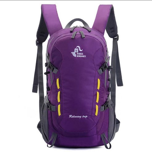 [LF] 40L 야외 가방 여행 방수 스포츠 배낭 대용량 다기능 배낭 트레킹 하이킹 캠핑 가방, 자주색