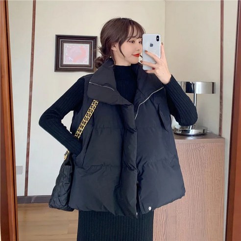 귀염핏 베스트패딩조끼 깃털 조끼 조끼 패딩