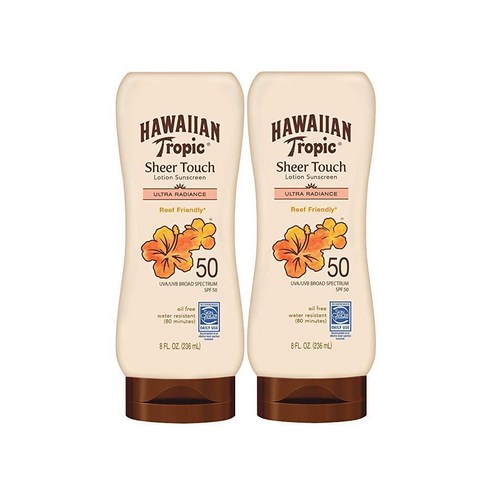 Hawaiian sheer touch 하와이안 트로픽 시어 터치 선크림 로션 SPF50 236ml 2팩, 2개