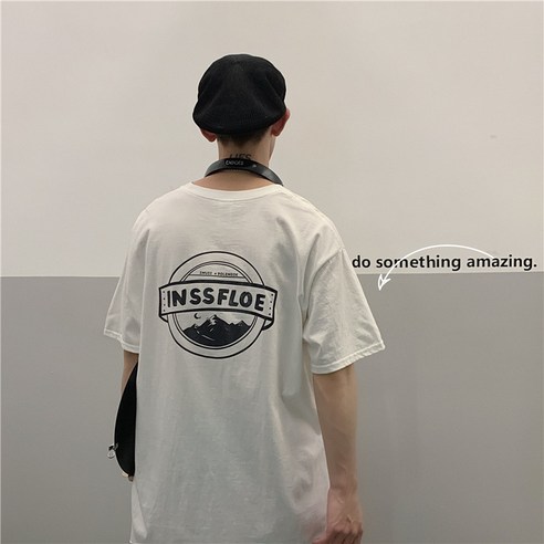 DFMEI 여름 일본식 레트로 프린트 반팔 티셔츠 스타일 느슨한 옷 유행 브랜드 유행 다목적 기능 반팔