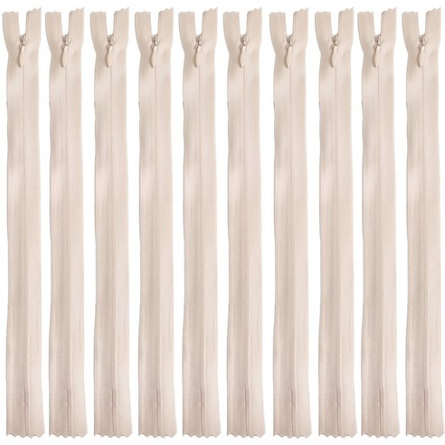25cm 콘솔지퍼 10인치 콘실지퍼 숨은지퍼, 10개, 라이트베이지(031)