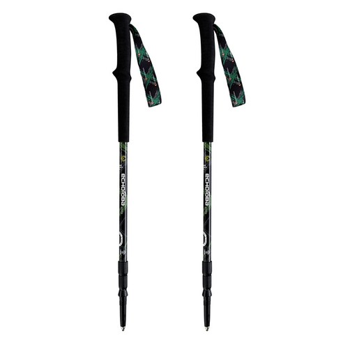 에코로바 시에라 3단 초경량 195g 등산스틱 2P 1세트 + 케이스, 그린