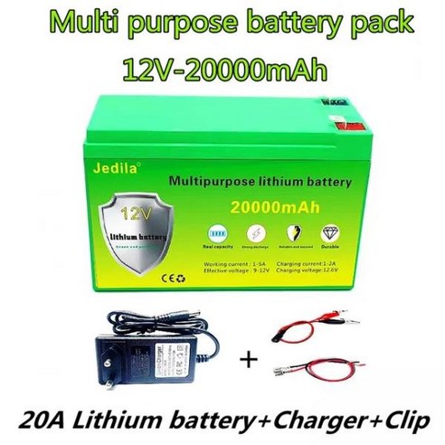 대용량 리튬 이온 충전식 배터리 팩 12V 30000mah 자동차 장난감 비상 램프에 사용 가능, 04 1battery30000mAh, 1개