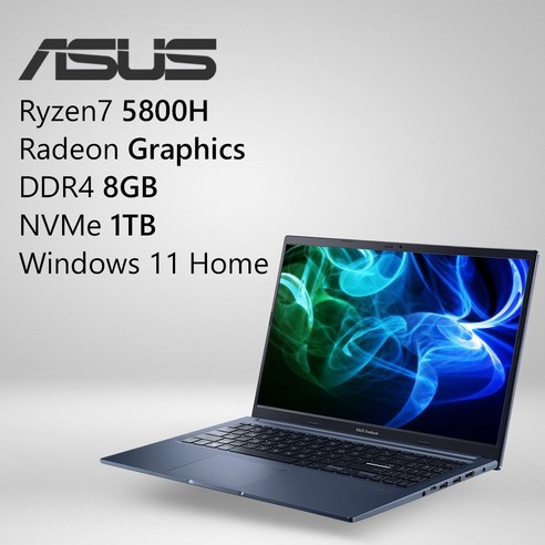 ASUS 비보북 M1502QA-R5722D, Blue, 라이젠7, 1TB, 16GB, WIN11 Home