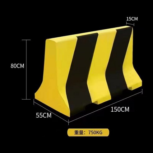 도로 충돌방지 가드레일 안전바 스톱바 가드 안전용품 사고방지, 50x60 노란색과 검은색 격리 부두