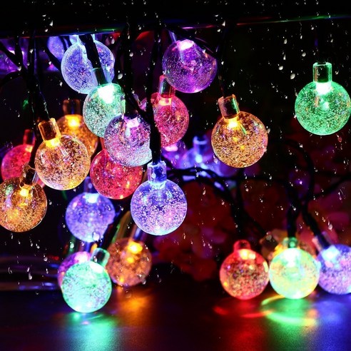 JXD 태양열+USB 리모컨 화원 LED 줄조명, 2.4cm거품 색상_태양원격제어14M100LED