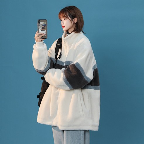 YY 양모 코트 여성 겨울 양털 안감 두꺼운 면화 패딩 코트 특대 코튼 패딩 코트 한국어 스타일 느슨한 하라주쿠 코튼 패딩 코트