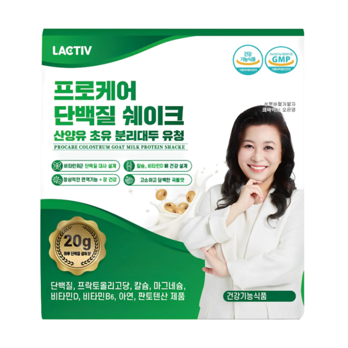 락티브 프로 단백질 쉐이크 산양유 초유 분리대두 유청, 520g, 1개