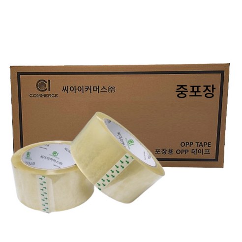 씨아이커머스 투명 박스테이프 중포장 opp 48mm 50m, 강력한 포장용, 40개
