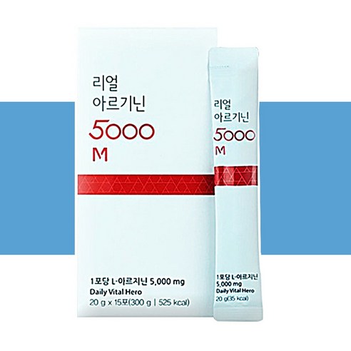 리얼 L 아르기닌 5000 20g 15포 l아르기닌 엘아르기닌 복용법 효능, 300g, 6개