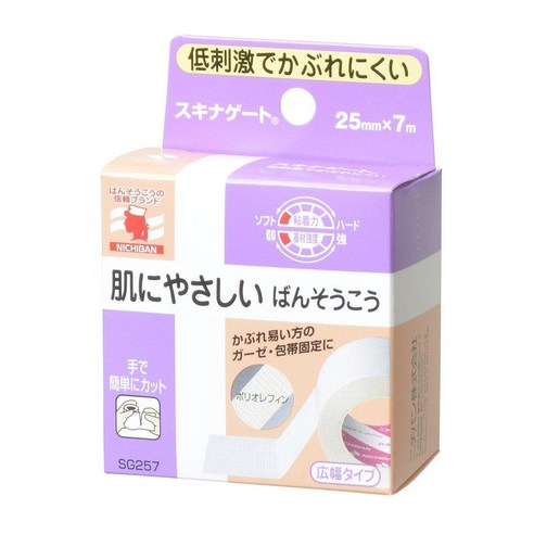 NICHIBAN Nichiban Hypoallergenic Roll Banso Plaster Skinagate 25mm Width 7m 1 roll, 1개