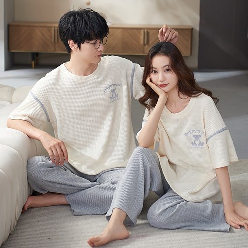 NUNUHANA달콤한 라운드넥 커플잠옷 3507