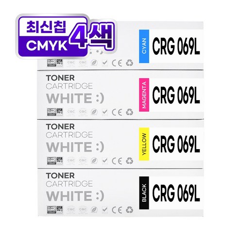캐논 CRG-069 CRG-069H 대용량 재생 토너 MF756CX LBP674Cx MF7596CxKG, 대용량 4색, 1개