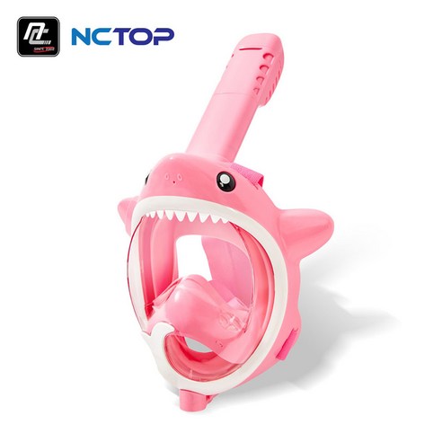 NCTOP 어린이 스노쿨링마스크 물총 상어 귀여운 동물 캐릭터 KC인증, 물총상어 핑크 (버클형)
