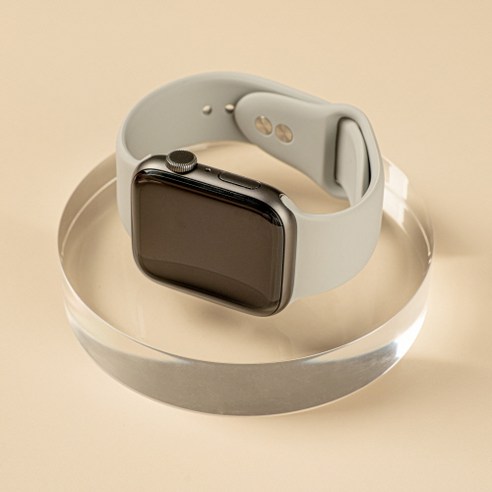 모할랩 애플워치 3/4/5/6/7/8/SE 호환 실리콘 더블 단추 스트랩, 02 그레이, 42mm/44mm/45mm
