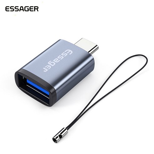 ESSAGER 소레이 USB-A 3.0 to C타입 OTG 어댑터 젠더, Free, 3개, Grey (A-095)