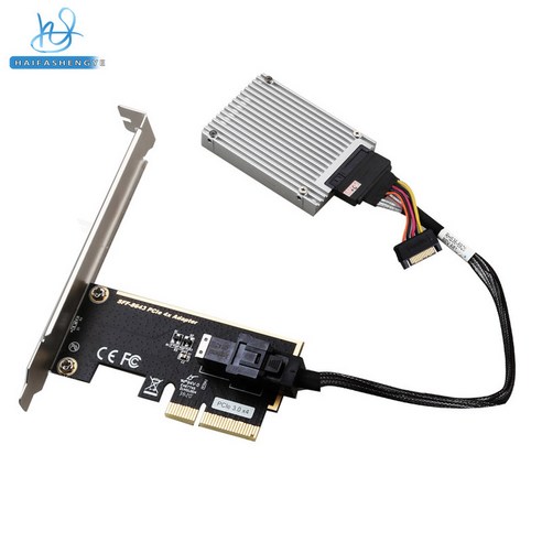 인터페이스 U2 SSD 어댑터 보드 PCIE 3.0X4-U.2 라이저 카드 SFF8639, 한개옵션0