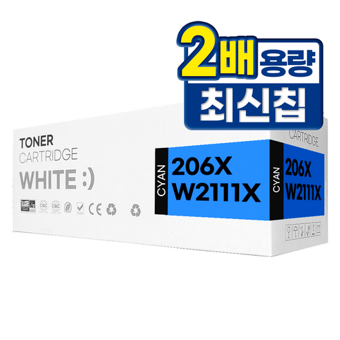 HP 206X W2110X 대용량 호환 토너, 1개, 파랑