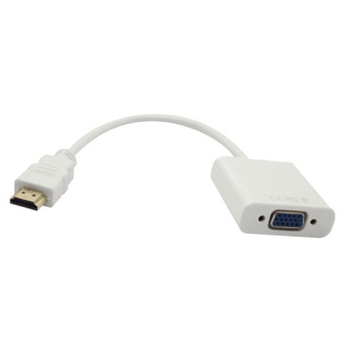 HDMI to VGA어댑터 비디오 컨버터 케이블PC DVD HDTV, 화이트, 설명, 플라스틱