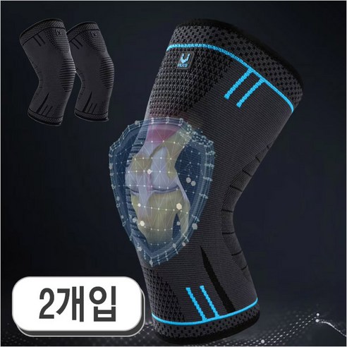 [RCM] AB8 이지핏 고탄력 무릎보호대 (좌우세트) - 무릅보호대, 1세트, 블랙그레이