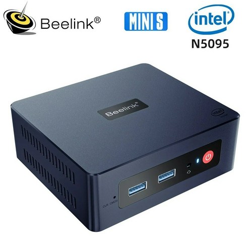 Beelink 미니 PC Intel Processor N5095 (최대 2.9Ghz) 미니 오피스/게임 PC 데스크톱 PC W11 Pro, RAM8GB+SSD256GB, UK