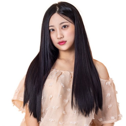 가발위드 붙임머리 옴브레 부분 가발 스트레이트 10cm 5피스 1세트상품, 단색(네추럴블랙)