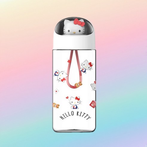 산리오 정품 어린이 투명 우주캡슐 트라이탄 물병 500ml, 헬로키티
