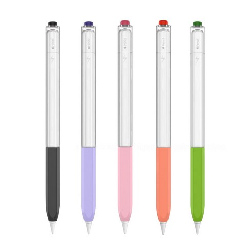 서플라이코 애플펜슬 2세대 투톤 연필 실리콘 케이스, 투톤-블랙, 1개
