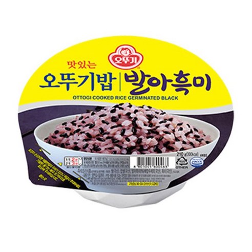 오뚜기 맛있는 오뚜기밥 발아흑미, 210g, 18개