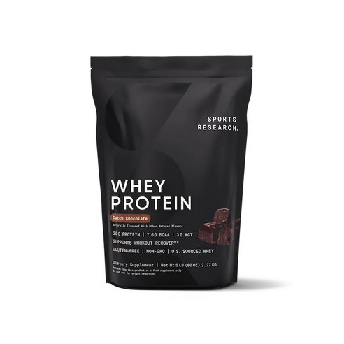 스포츠리서치 웨이 프로틴 아이솔레이트 단백질 보충제 더치 초콜릿 글루텐 프리, 2.27kg, 1개