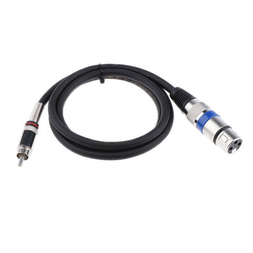 RCA TRS XLR 어댑터 케이블 저소음 남성, 블랙 실버, {"사이즈":"1m"}, {"수건소재":"설명"}