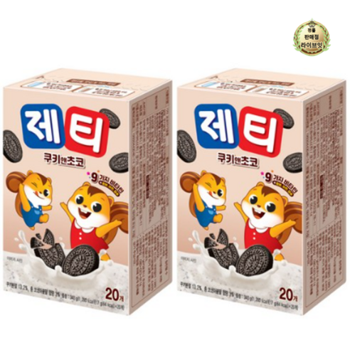 라이브잇 동서 제티 쿠키앤 쵸코, 17g, 20개입, 2개