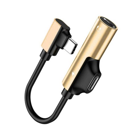USB-C PD 헤드폰 어댑터와 호환되는 보조 스테레오, 황금, {"사이즈":"2x0.39x0.39 인치"}, {"수건소재":"알루미늄 합금 쉘"}