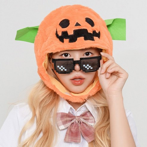 말랑마쥬 킹받는 우정 파티모자 할로윈 인생네컷 소품, 1개, 펌킨