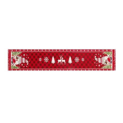 내마모성 메리 크리스마스 테이블 러너 부드러운 부드러운 버팔로 격자 무늬 절묘한 Xmas 휴일 테이블 장식 70x13 인치, D
